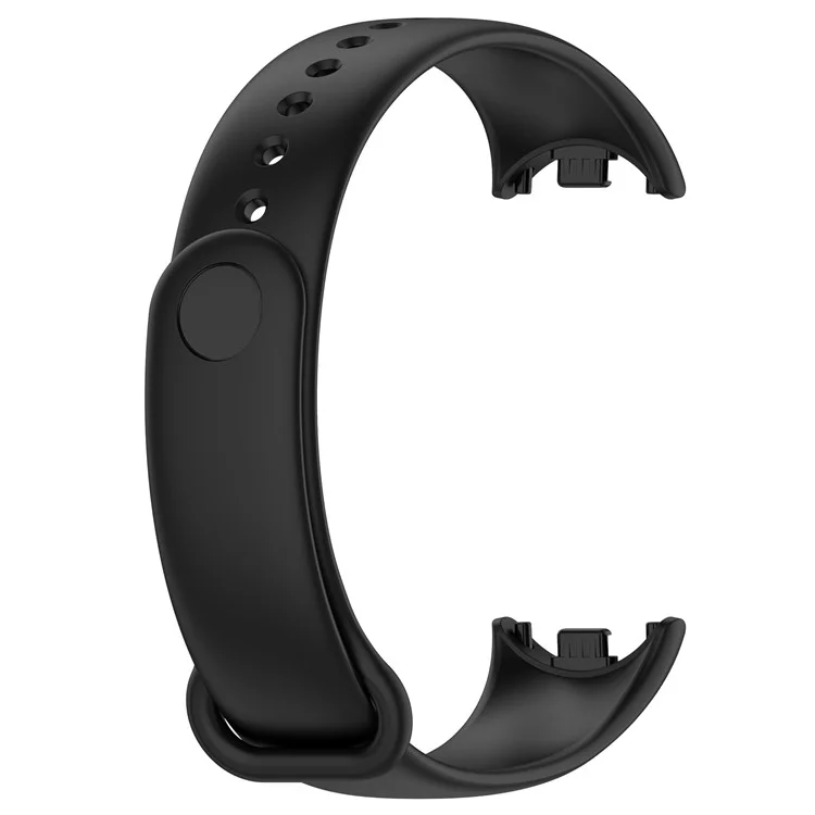 Для Xiaomi Mi Band 9 NFC / Mi Band 9 / Smart Band 8 NFC / Smart Band 8 Сменный силиконовый ремешок для часов одноцветного цвета - Черный