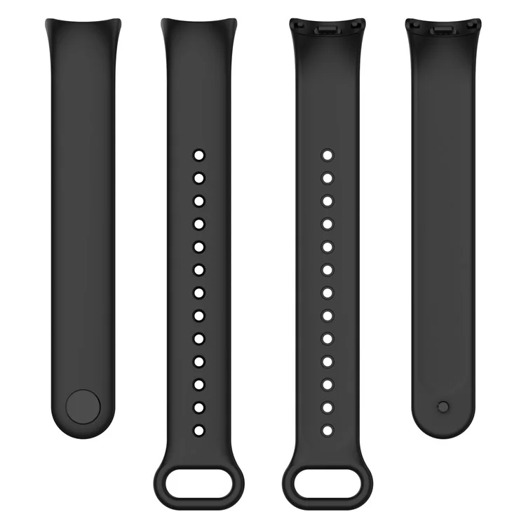 Для Xiaomi Mi Band 9 NFC / Mi Band 9 / Smart Band 8 NFC / Smart Band 8 Сменный силиконовый ремешок для часов одноцветного цвета - Черный