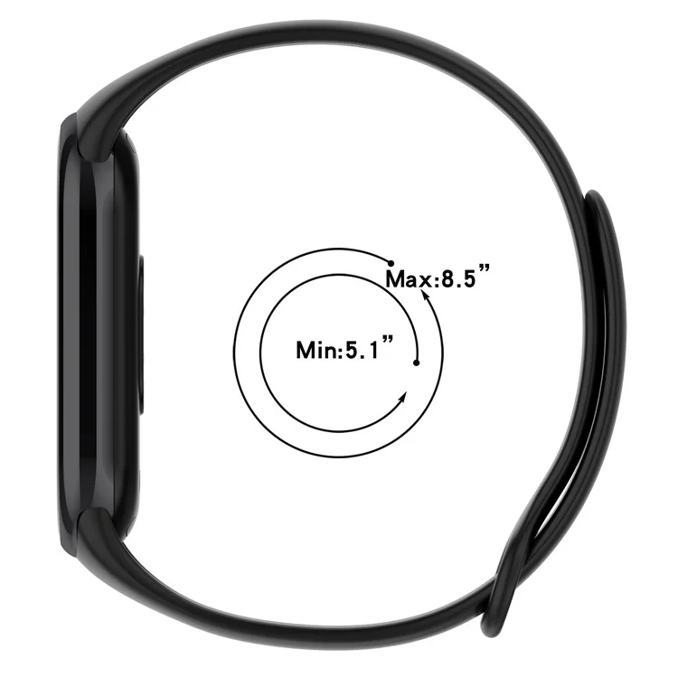 Для Xiaomi Mi Band 9 NFC / Mi Band 9 / Smart Band 8 NFC / Smart Band 8 Сменный силиконовый ремешок для часов одноцветного цвета - Черный