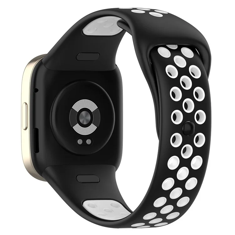 Bracelet de montre en silicone de 28 mm pour Xiaomi Redmi Watch 3 / Mi Watch Lite 3, Bracelet de bande intelligente bicolore - Noir / Blanc