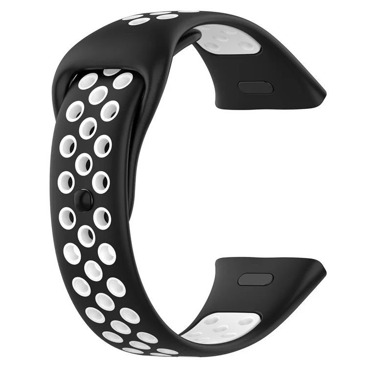 Bracelet de montre en silicone de 28 mm pour Xiaomi Redmi Watch 3 / Mi Watch Lite 3, Bracelet de bande intelligente bicolore - Noir / Blanc