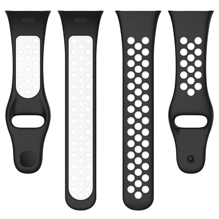 Bracelet de montre en silicone de 28 mm pour Xiaomi Redmi Watch 3 / Mi Watch Lite 3, Bracelet de bande intelligente bicolore - Noir / Blanc