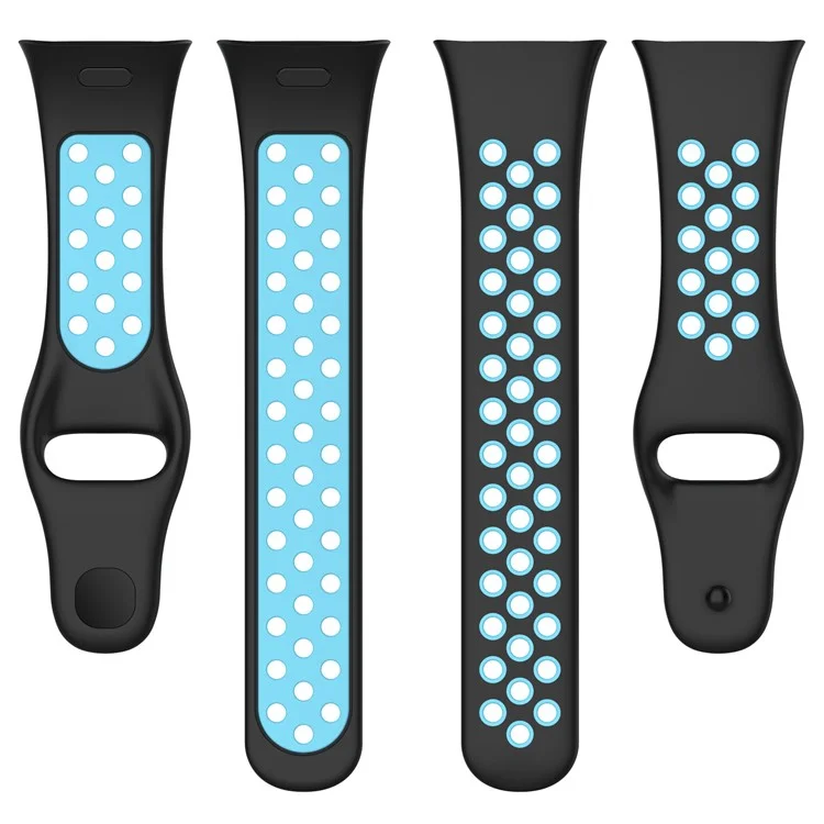 28mm Silicone Watch Strap for Xiaomi Redmi Watch 3 / Mi Watch Lite 3 , Dual-color Smart Band Strap - Black / Blue