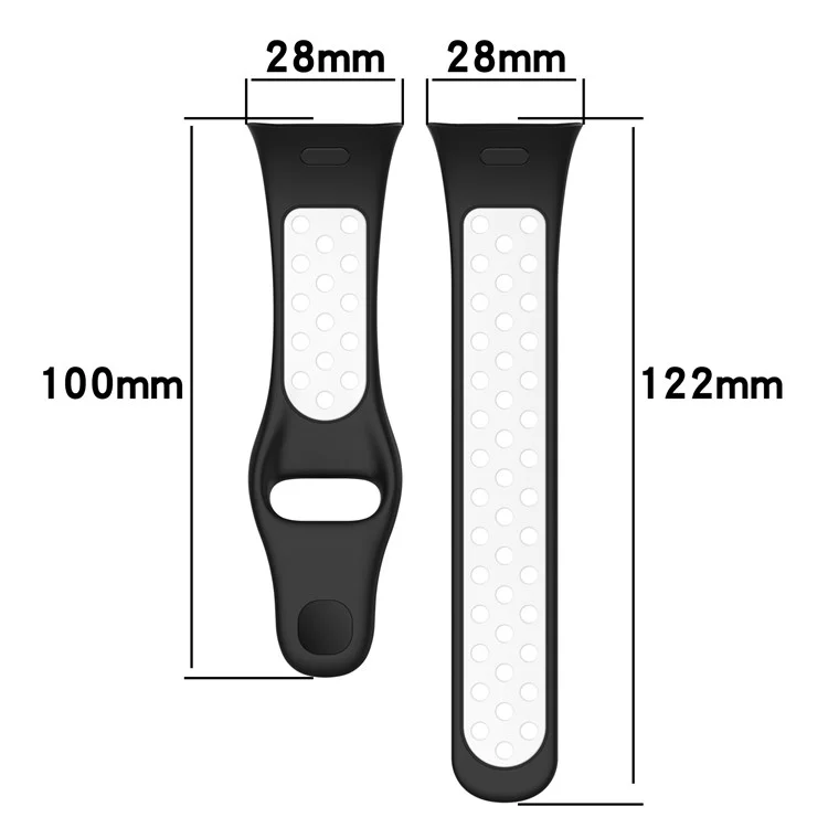28mm Silicone Watch Strap for Xiaomi Redmi Watch 3 / Mi Watch Lite 3 , Dual-color Smart Band Strap - Black / Blue