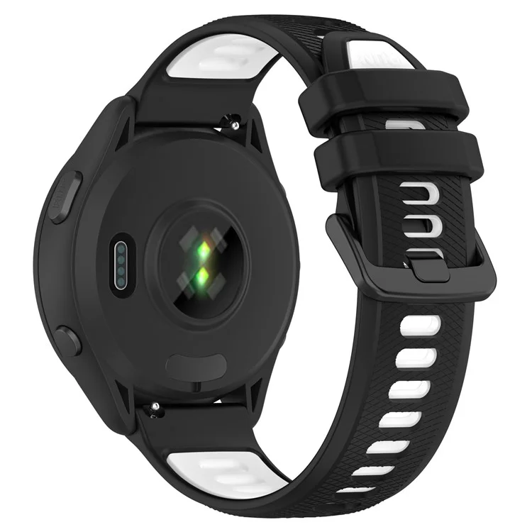 Für Garmin Forerunner 265 Dual-Farben-Silikonuhrarmband, verschleißfestes Smart-Band-Armband - Schwarz / Weiß