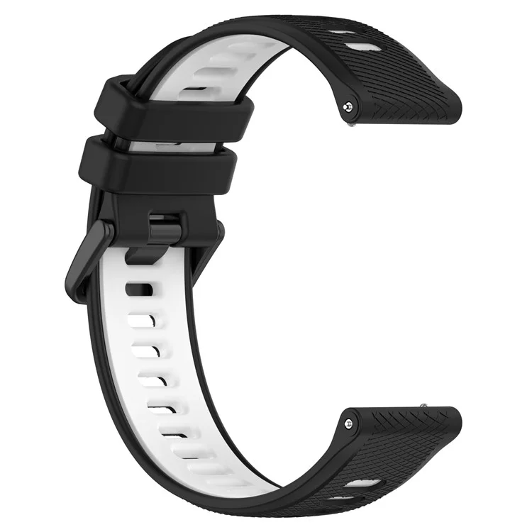 Für Garmin Forerunner 265 Dual-Farben-Silikonuhrarmband, verschleißfestes Smart-Band-Armband - Schwarz / Weiß