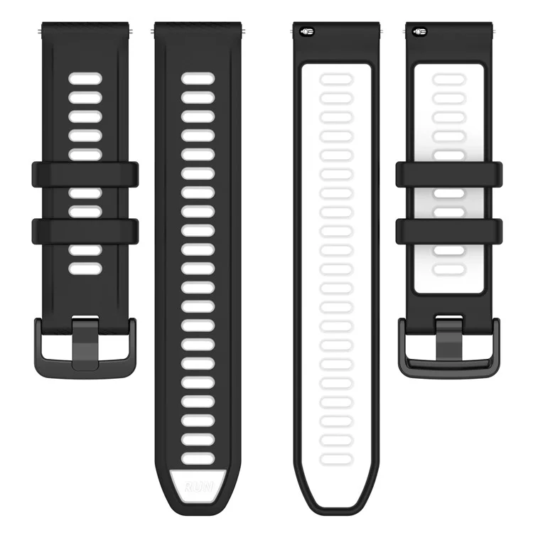 Für Garmin Forerunner 265 Dual-Farben-Silikonuhrarmband, verschleißfestes Smart-Band-Armband - Schwarz / Weiß