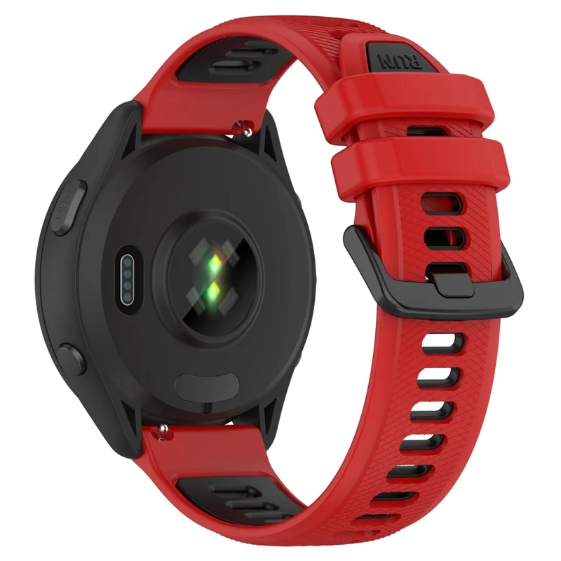 For Garmin Forerunner 265 Dual-Color Silicone Watch Strap Anti-Wear Smart Band Strap - Red / Black