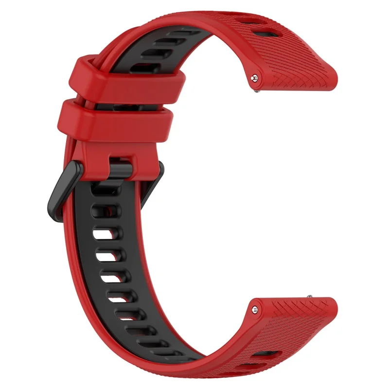 For Garmin Forerunner 265 Dual-Color Silicone Watch Strap Anti-Wear Smart Band Strap - Red / Black