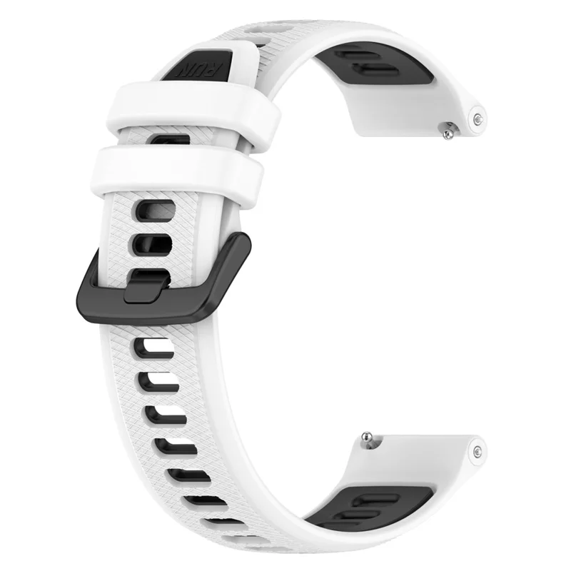For Garmin Forerunner 265 Dual-Color Silicone Watch Strap Anti-Wear Smart Band Strap - White / Black