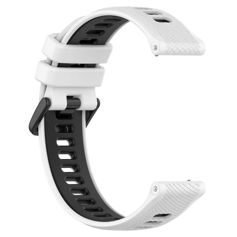 For Garmin Forerunner 265 Dual-Color Silicone Watch Strap Anti-Wear Smart Band Strap - White / Black