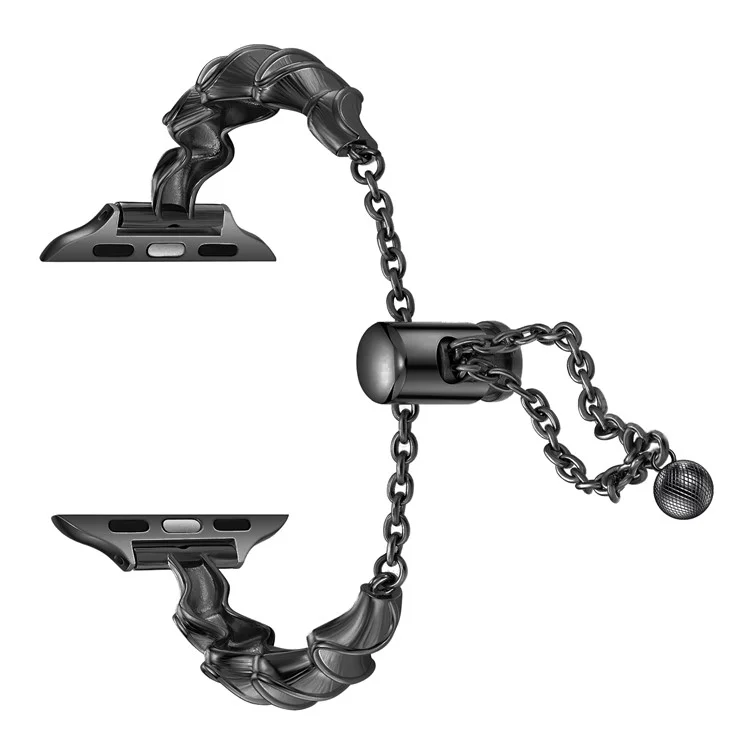Pour Apple Watch Series 10 46 mm / Ultra 2 Ultra 49 mm / Série 9 8 7 45 mm / 6 5 4 SE (2023) SE (2022) SE 44 mm / 3 2 1 42 mm Ruban Forme Métal Bracelet de Montre - Noir