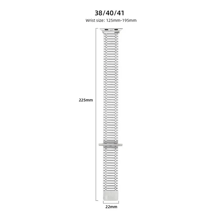 Magnetic Strap for Apple Watch Series 10 42mm / 9 8 7 41mm / SE (2023) SE (2022) SE 6 5 4 40mm / 3 2 1 38mm Stainless Steel Watchband - Silver