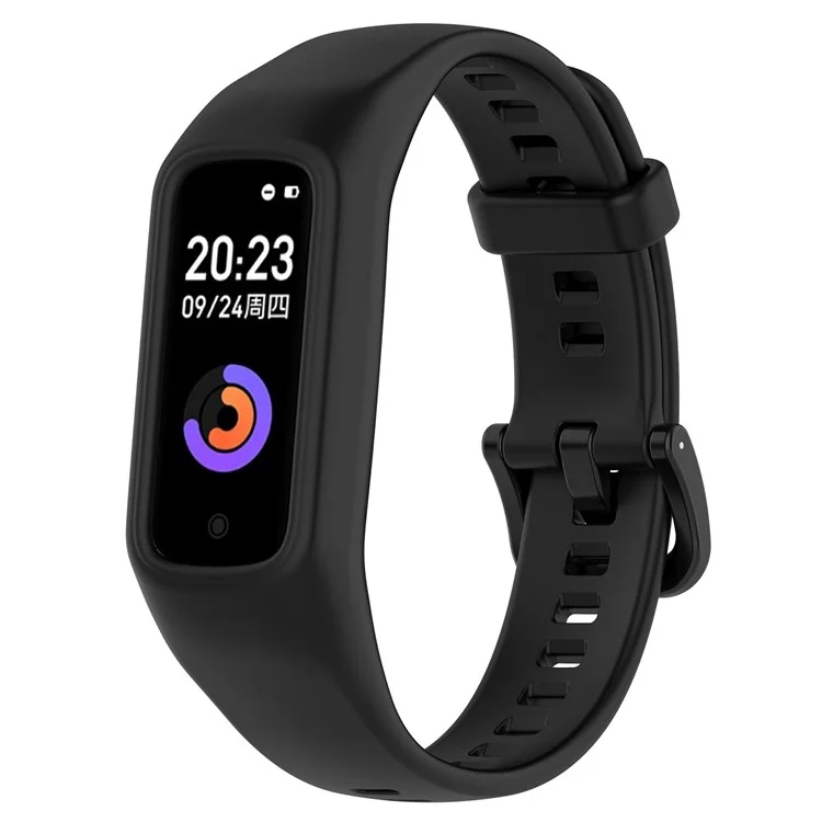 Pour Keep B2 Solid Color Soft Silicone Watch Strap Remplacement Wrist Band - Noir