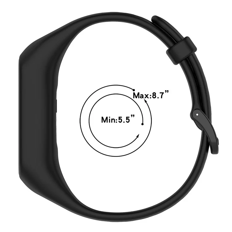 Pour Keep B2 Solid Color Soft Silicone Watch Strap Remplacement Wrist Band - Noir