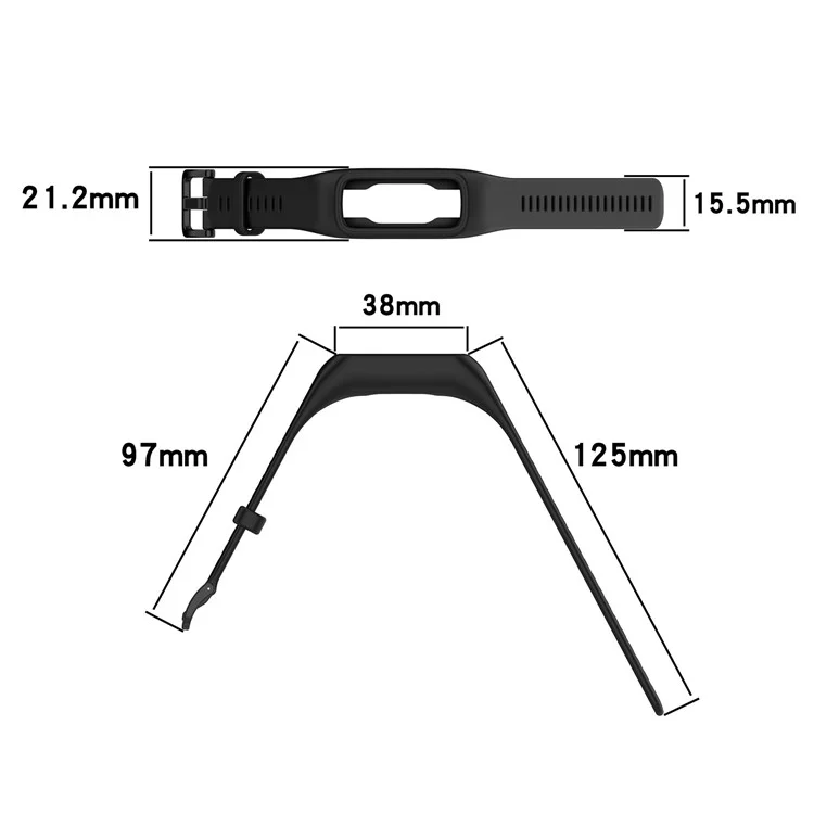 Pour Keep B2 Solid Color Soft Silicone Watch Strap Remplacement Wrist Band - Noir