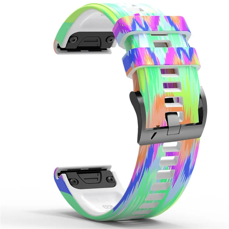 For Garmin Forerunner 965 / 955 / 945 / 935 Quick Release Watch Band Silicone Printed Pattern Replacement Strap - Style A