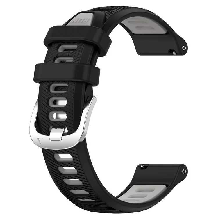 Pour Huami Amazfit GTR Mini / Bip 3 / Bip 3 Pro Bracelet de montre en silicone 20mm à rayures croisées bicolores - Noir+Gris