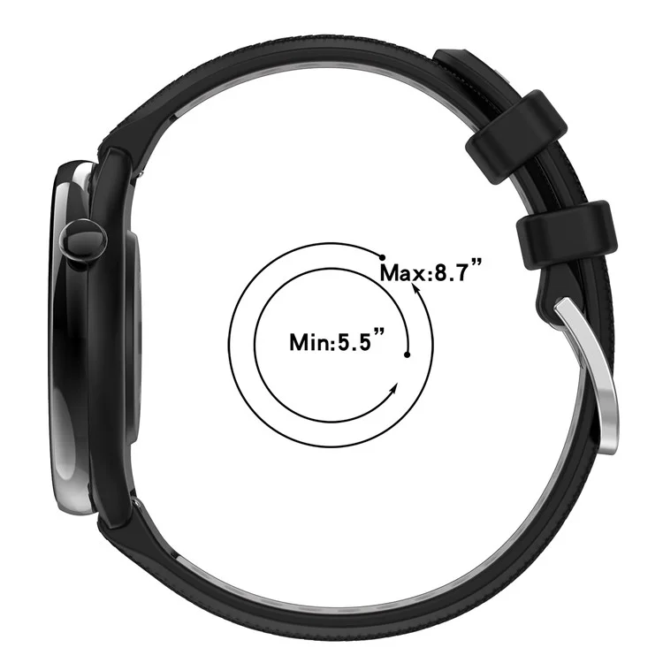 Pour Huami Amazfit GTR Mini / Bip 3 / Bip 3 Pro Bracelet de montre en silicone 20mm à rayures croisées bicolores - Noir+Gris