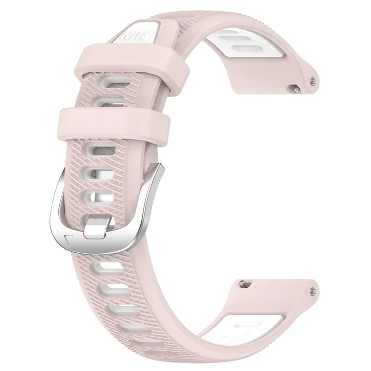 Для Huami Amazfit GTR Mini / Bip 3 / Bip 3 Pro Силиконовый ремешок для часов 20 мм в полоску двух цветов - розовый + белый