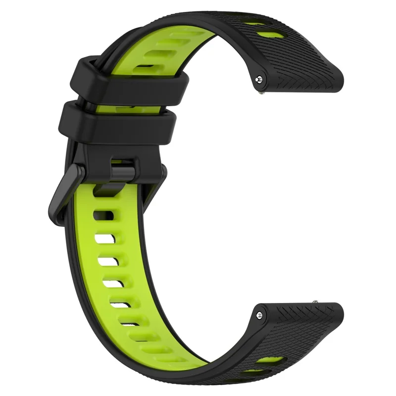For Garmin Forerunner 265S Silicone Watch Bands 18mm Dual Color Replacement Strap - Black+Green