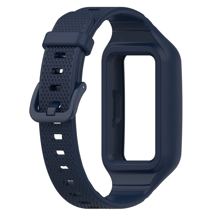 Pour Huawei Band 6 / 6 Pro / Band 7 / Band 8 / Band 8 NFC / Band 9 / Band 9 NFC / Honor Band 6 / 7 Sports Silicone Watch Band avec Boîtier - Bleu Nuit