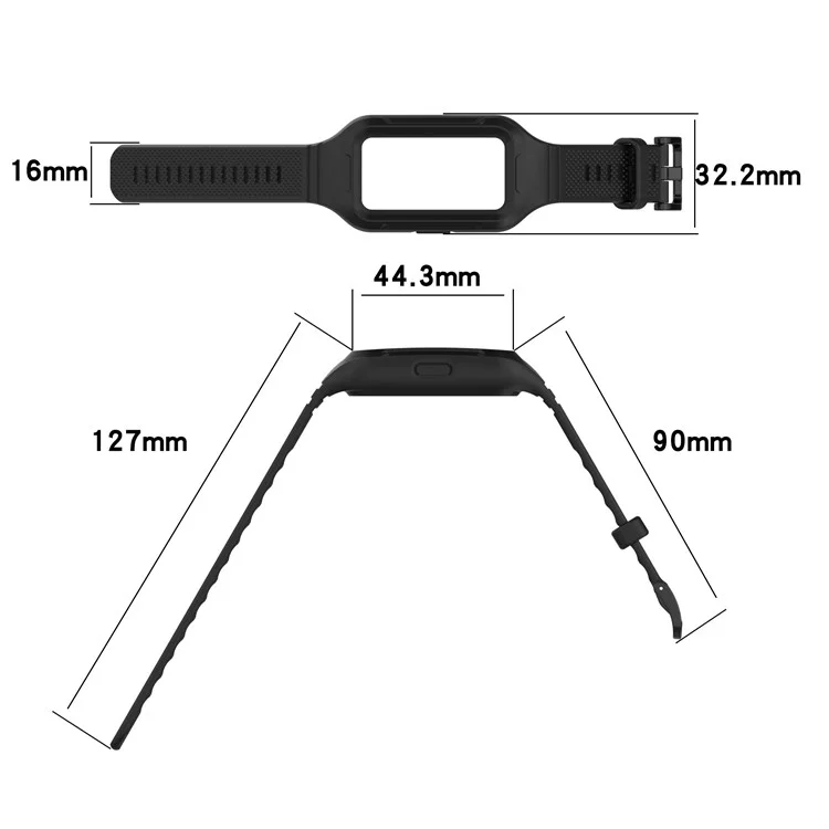 Pour Huawei Band 6 / 6 Pro / Band 7 / Band 8 / Band 8 NFC / Band 9 / Band 9 NFC / Honor Band 6 / 7 Sports Silicone Watch Band avec Boîtier - Bleu Nuit