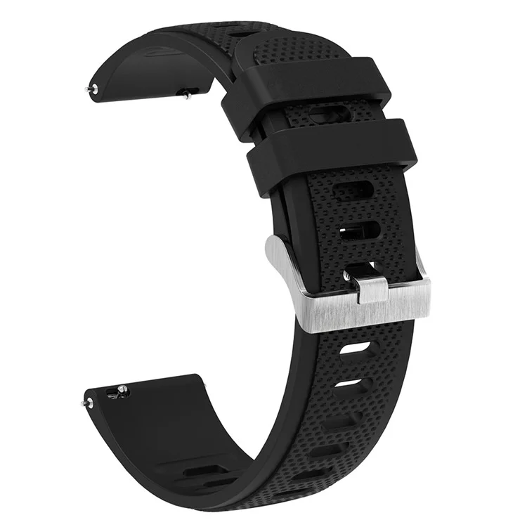 Per Samsung Galaxy Watch3 45mm / Galaxy Watch 46mm / Huami Amazfit Pace Cinturino in Silicone per Orologio Testurizzato 22mm - Nero