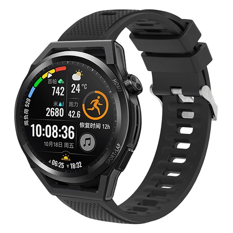 Per Samsung Galaxy Watch3 45mm / Galaxy Watch 46mm / Huami Amazfit Pace Cinturino in Silicone per Orologio Testurizzato 22mm - Nero