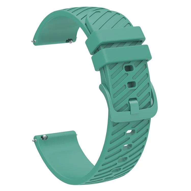 Para Samsung Galaxy Watch3 45mm / Gear S3 Classic / S3 Frontier Silicone Strap Textured 22mm Watch Band - Verde
