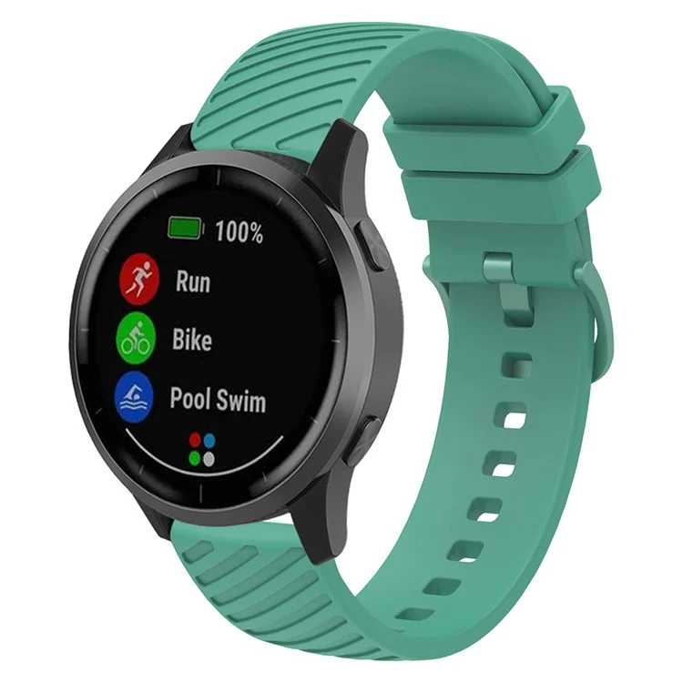 Para Samsung Galaxy Watch3 45mm / Gear S3 Classic / S3 Frontier Silicone Strap Textured 22mm Watch Band - Verde