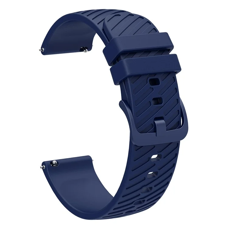 Für Samsung Galaxy Watch3 45mm / Gear S3 Classic / S3 Frontier Silikon-Armband Strukturiert 22mm Uhrenarmband - Mitternachtsblau
