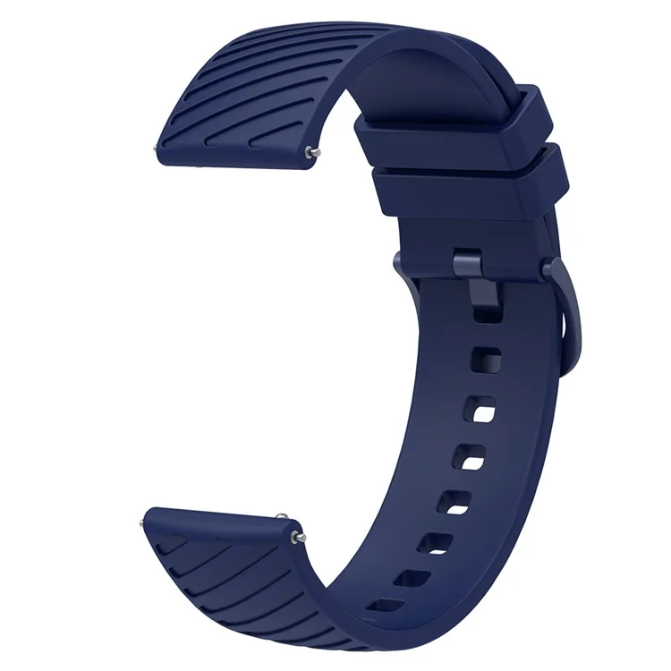 Für Samsung Galaxy Watch3 45mm / Gear S3 Classic / S3 Frontier Silikon-Armband Strukturiert 22mm Uhrenarmband - Mitternachtsblau