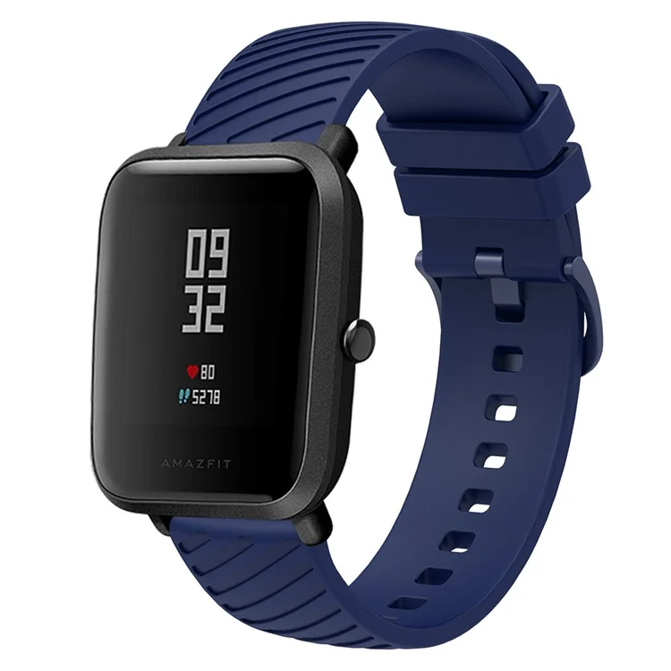 Für Samsung Galaxy Watch3 45mm / Gear S3 Classic / S3 Frontier Silikon-Armband Strukturiert 22mm Uhrenarmband - Mitternachtsblau