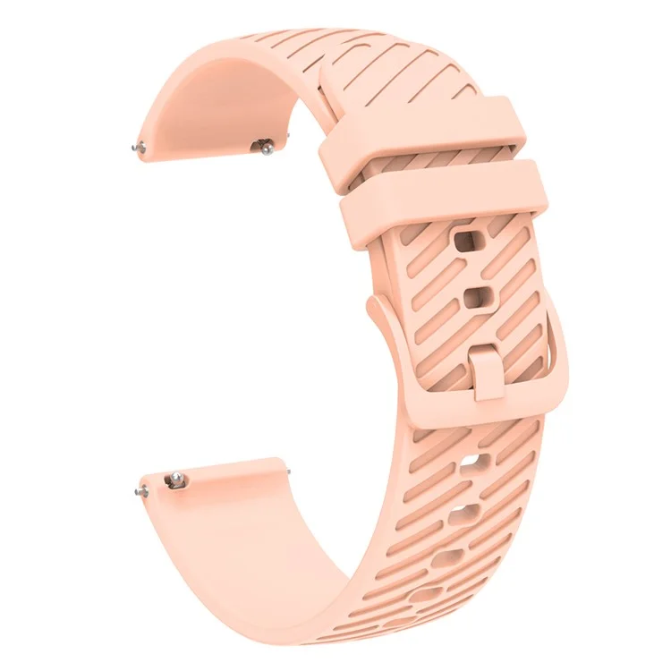 18mm Pulseira de Relógio Universal de Silicone Listrada Inclinada Texturizada - Rosa