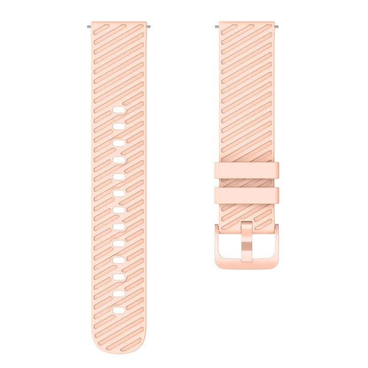 18mm Pulseira de Relógio Universal de Silicone Listrada Inclinada Texturizada - Rosa
