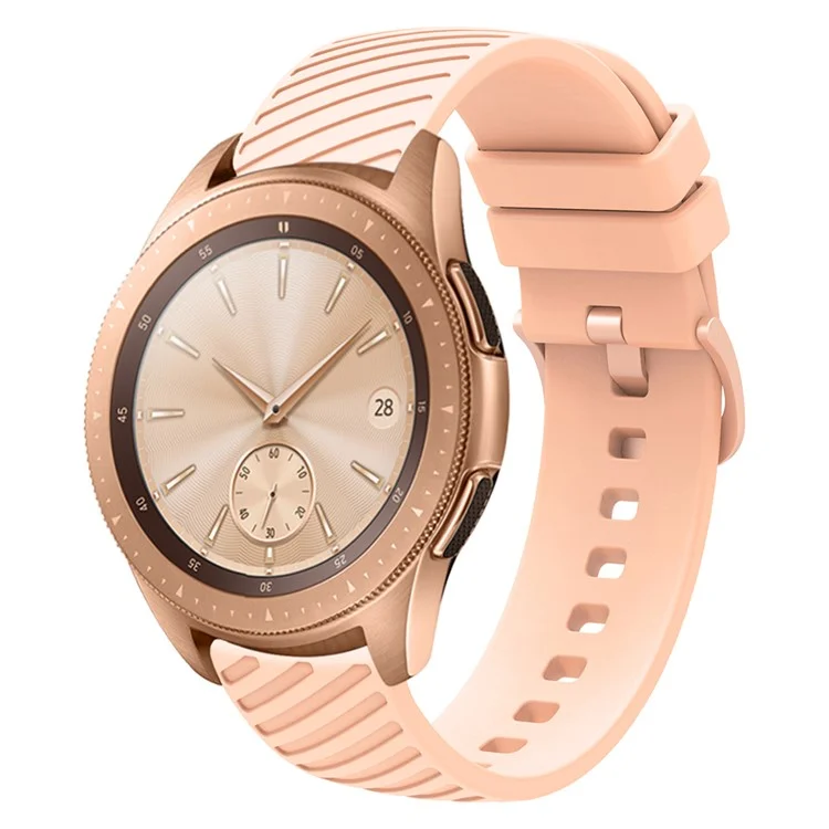 18mm Pulseira de Relógio Universal de Silicone Listrada Inclinada Texturizada - Rosa