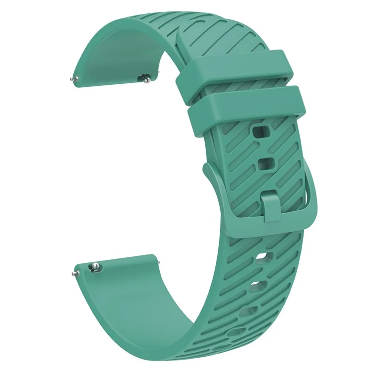18mm Universal Silicone Watch Strap Tilted Stripe Textured Replacement Watch Band - Green