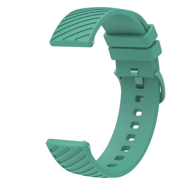 18mm Universal Silicone Watch Strap Tilted Stripe Textured Replacement Watch Band - Green