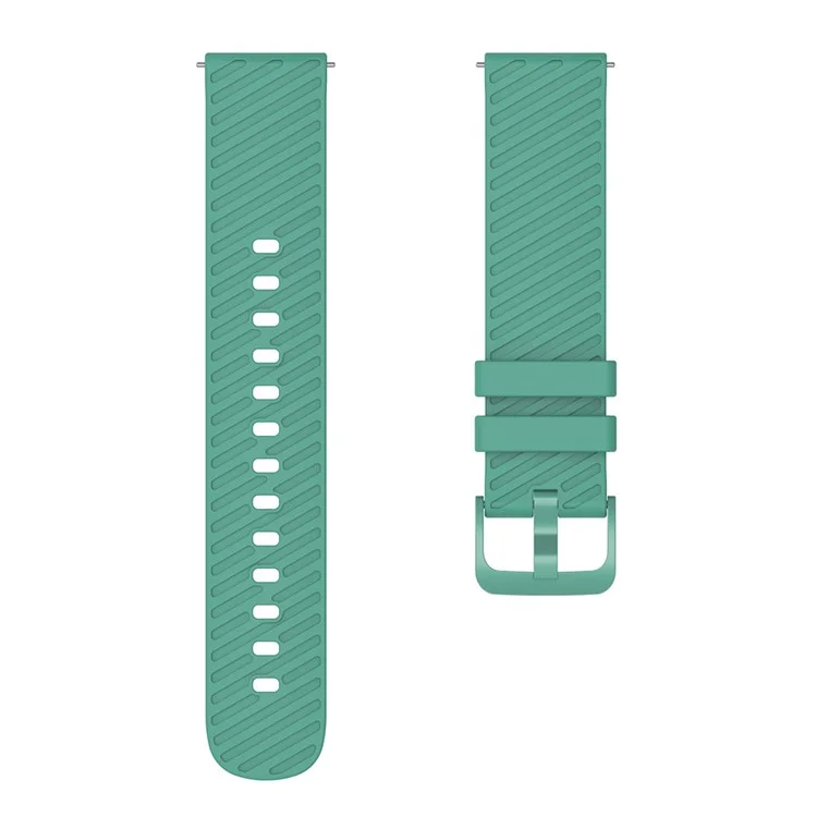18mm Universal Silicone Watch Strap Tilted Stripe Textured Replacement Watch Band - Green