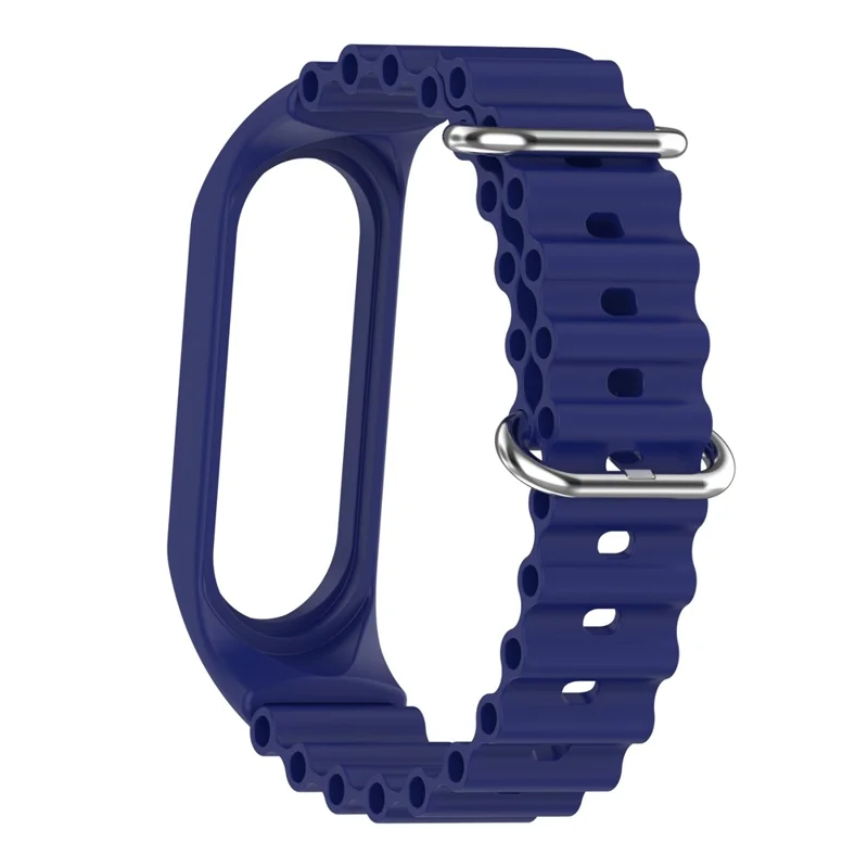 For Xiaomi Mi Band 3 / 4 / 5 / 6 / 7 Watch Band Soft Silicone Strap with Watch Case - Blue
