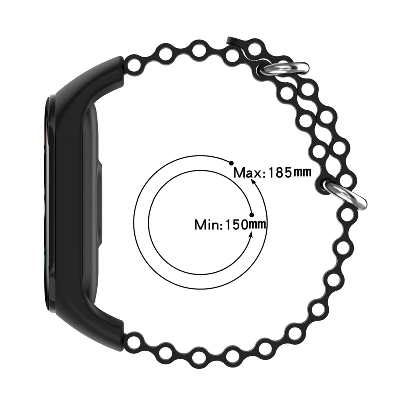 For Xiaomi Mi Band 3 / 4 / 5 / 6 / 7 Watch Band Soft Silicone Strap with Watch Case - Blue