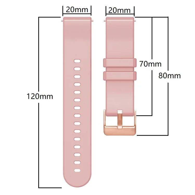 Para Huami Amazfit GTR Mini / Bip 3 / Bip 3 Pro Correa de reloj de silicona de color sólido de 20 mm de repuesto - Caqui
