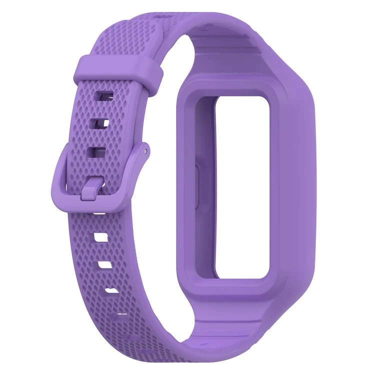 For Huawei Band 8 / Band 8 NFC / Band 9 / Band 9 NFC / Band 7 / Honor Band 6 Silicone Watch Strap Watch Band with Case - Purple