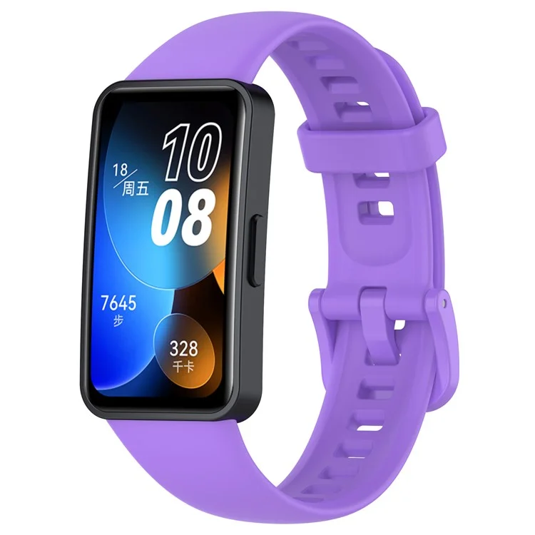 Per Huawei Band 8 / Band 8 NFC / Band 9 / Band 9 NFC Cinturino Orologio in Silicone Traspirante e Morbido con Fibbia - Viola