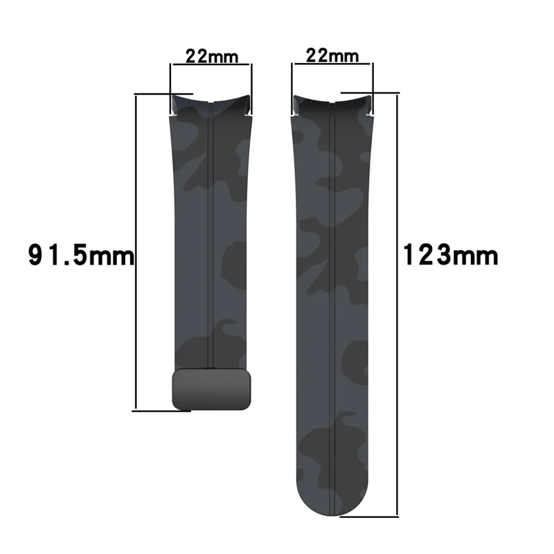 For Samsung Galaxy Watch 5 Pro 45mm Silicone Watch Band Adjustable Camouflage Strap with Magnetic Folding Buckle - Camouflage Midnight Blue