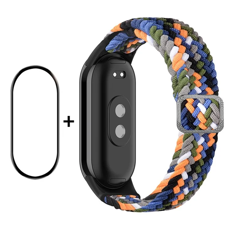 ENKAY HAT-PRINCE Para Xiaomi Smart Band 9 NFC / 9 / 8 NFC / 8 Banda de Relógio Nylon Strap com Filme PMMA - Denim