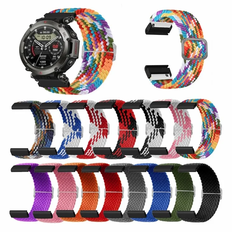 Para Huami Amazfit T-Rex 2 Ultra Correa de reloj de nailon ultra elástica y ajustable - Arcoíris