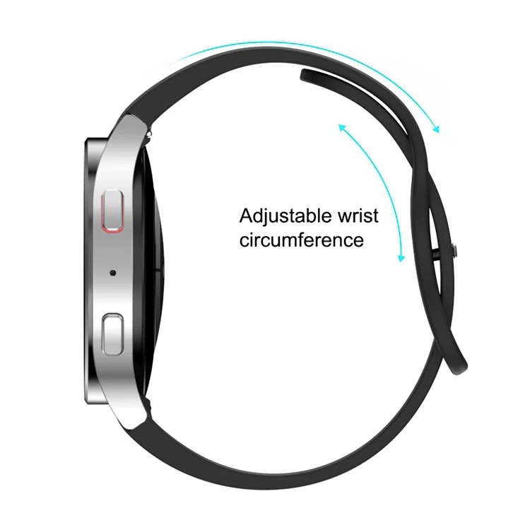Watch Strap for Samsung Galaxy Watch6 40mm 44mm / Watch6 Classic 43mm 47mm / Watch 5 40mm 44mm / Watch4 40mm 44mm , 20mm Silicone Band with Butterfly Buckle - Black