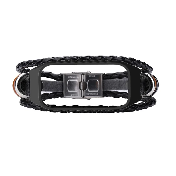 Для Xiaomi Redmi Band 2 Watch Band Boho Bead Metal Jewelry Retro Strap DIY Bracelets - Чёрный